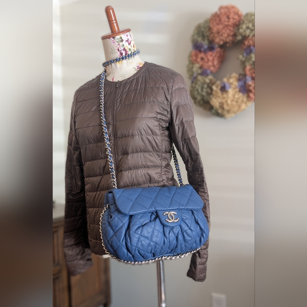 Chanel Blue Quilted Leather Chain Bag - Picture 12 of 16